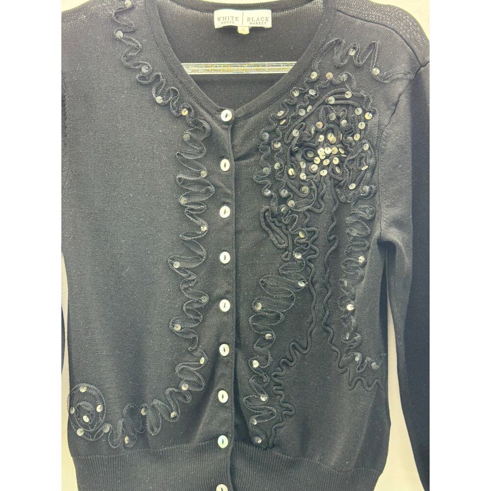 White House black market Small women’s button up silk blend sweater